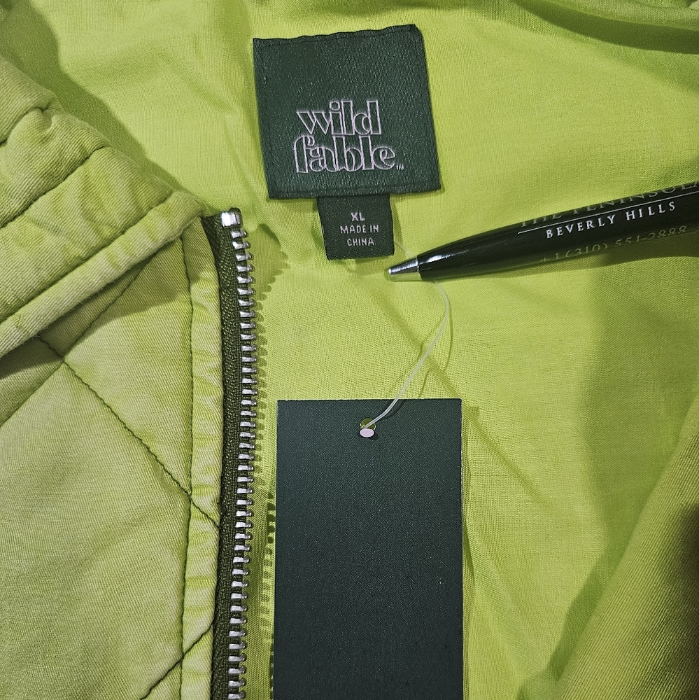 Wild Fable Eccentric Lime Quilted Style Jacket Size XL - Picture 5 of 11